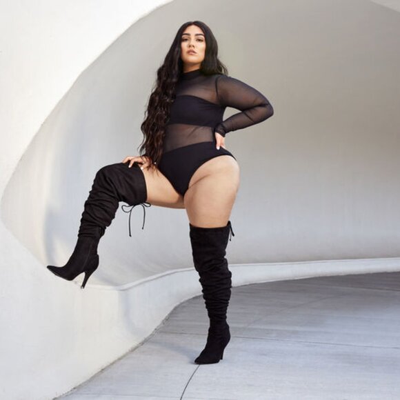 NADIA X FTF RUCHED THIGH HI BOOTS 11W - Picture 5 of 5